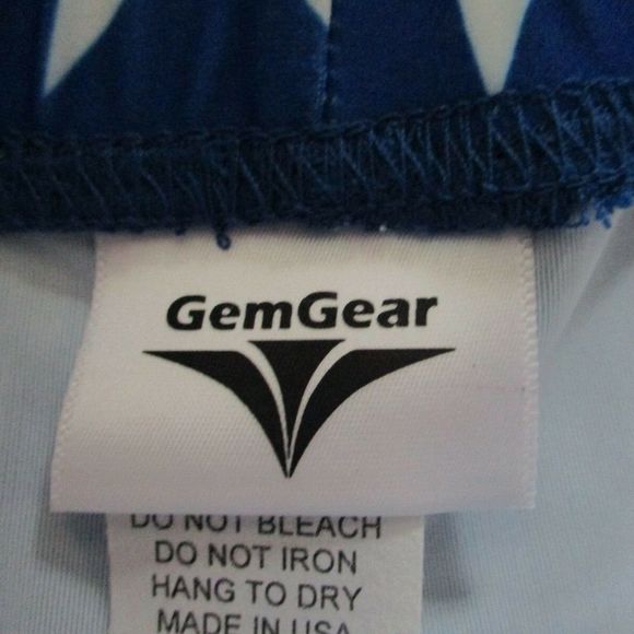 BLUE WITH WHITE STARS BASIC SPANDEX SHORTS - Picture 3 of 4